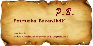 Petruska Bereniké névjegykártya